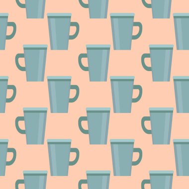 Mavi kahve fincanları, açık pembe arka planda pürüzsüz desenler..