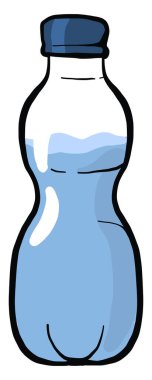 Su şişesi, illüstrasyon, beyaz arka plandaki vektör..