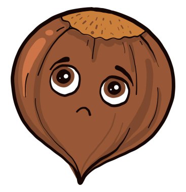 Üzücü kestane, illüstrasyon, beyaz arkaplandaki vektör.