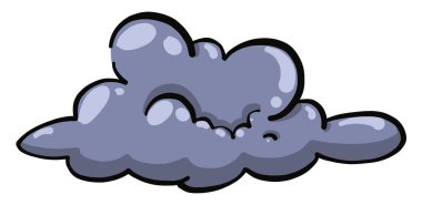 Koyu bulutlar, illüstrasyon, beyaz arkaplan üzerindeki vektör.