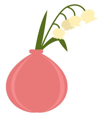 Vazodaki çiçekler, illüstrasyon, beyaz arkaplandaki vektör.