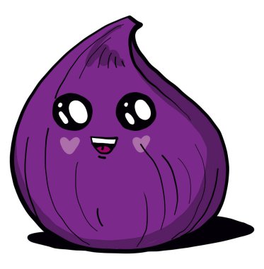 Şirin mor incir, illüstrasyon, beyaz arkaplanda vektör..