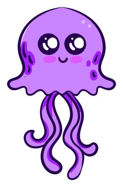 Mor denizanası, illüstrasyon, beyaz arka planda vektör..