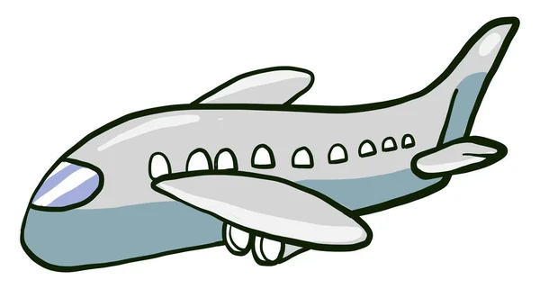 White Airplane Illustration Vector White Background — Stock Vector