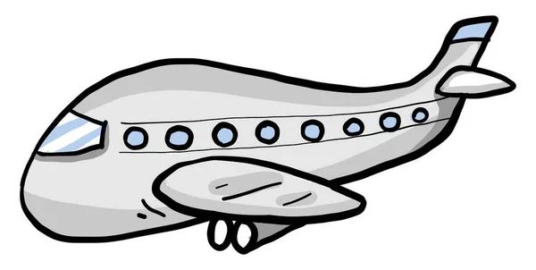 Grey Airplane Illustration Vector White Background — Stock Vector