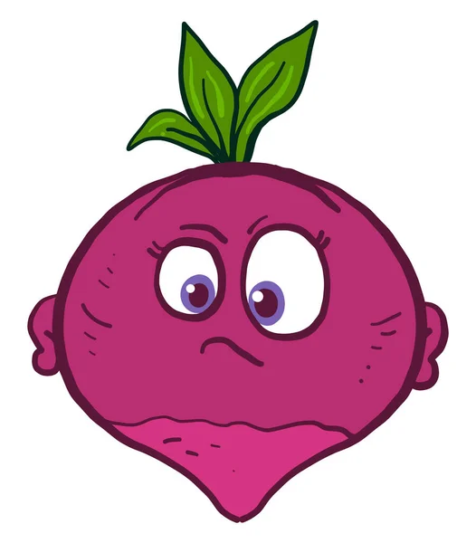 Angry Radish Illustration Vector White Background — Stock Vector