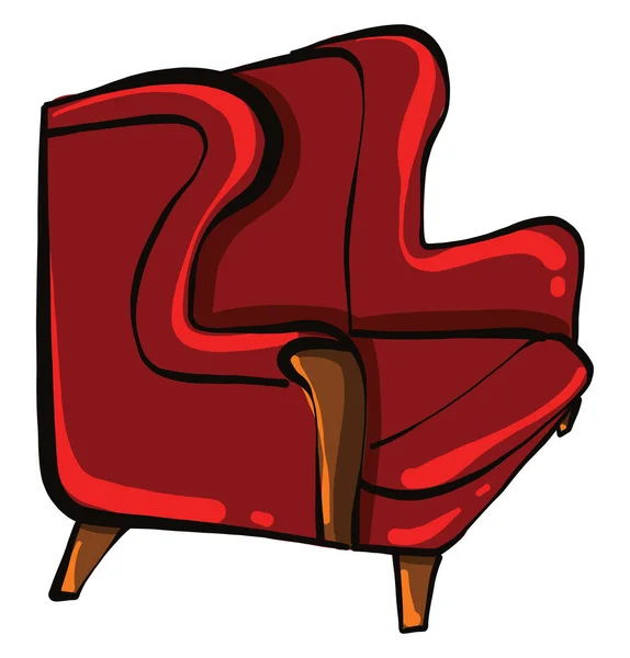 Fauteuil Rouge Illustration Vecteur Sur Fond Blanc — Image vectorielle