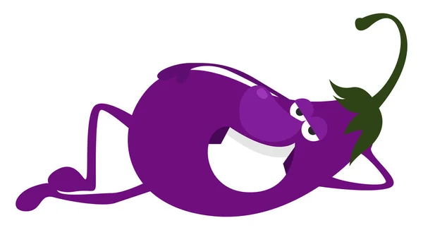 Фіолетовий Баклажан Ілюстрація Вектор Білому Тлі — стоковий вектор