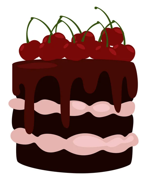 Forest Cake Illustration Vector White Background — Stock Vector