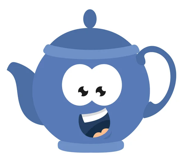 Blue Teapot Illustration Vector White Background — Stock Vector