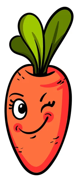 Морковь Подмигивания Иллюстрация Вектор Белом Фоне — стоковый вектор