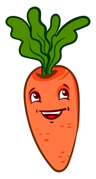 Happy Carrot Ilustrasi Vektor Pada Latar Belakang Putih - Stok Vektor