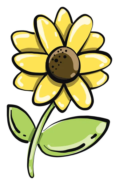 Yellow Chamomile Flower Illustration Vector White Background — Stock Vector