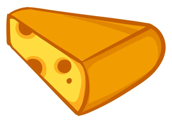 有趣的一块奶酪 白色背景上的矢量 — 图库矢量图片