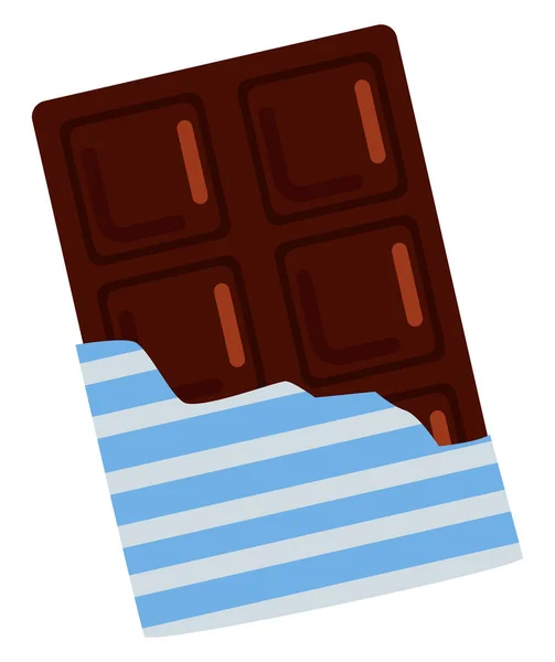 Barra Chocolate Ilustração Vetor Sobre Fundo Branco —  Vetores de Stock
