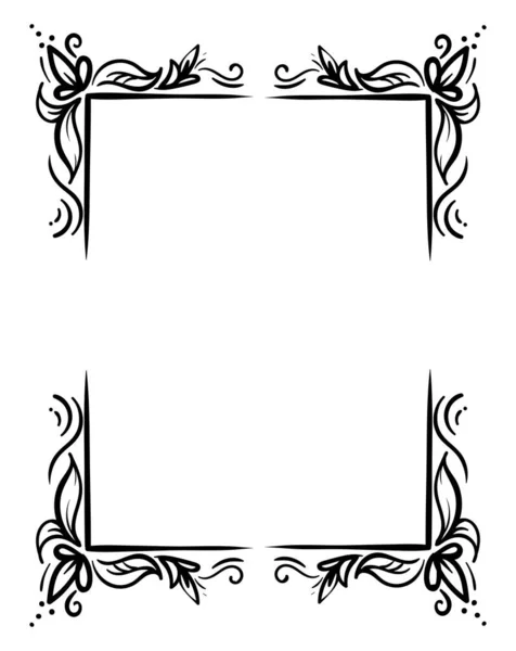 Декоративна Квіткова Рамка Ілюстрація Вектор Білому Тлі — стоковий вектор