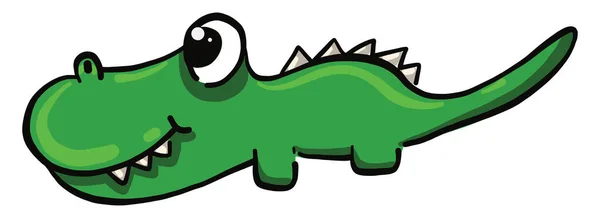 Zelený Krokodýl Ilustrace Vektor Bílém Pozadí — Stockový vektor