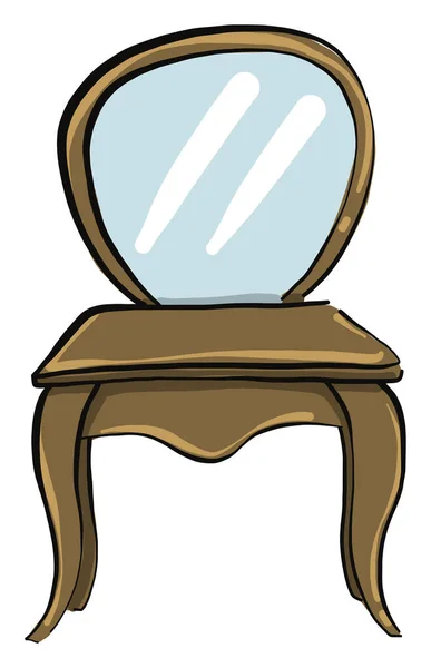 Туалетний Столик Дзеркалом Ілюстрація Вектор Білому Тлі — стоковий вектор