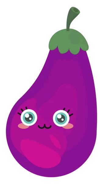 Aubergine Pourpre Illustration Vecteur Sur Fond Blanc — Image vectorielle