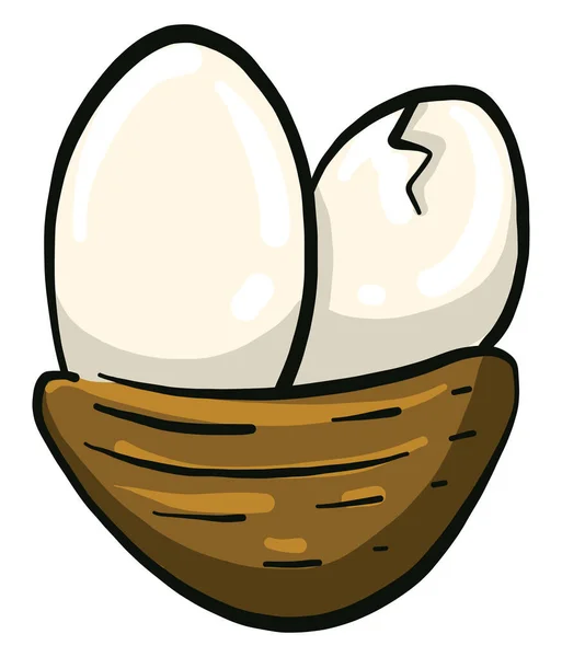 Sepette Yumurta Illüstrasyon Beyaz Arkaplanda Vektör — Stok Vektör