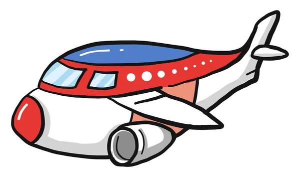 Bonito Avión Gordo Ilustración Vector Sobre Fondo Blanco — Vector de stock