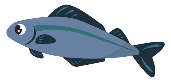 Modrá Ryba Ilustrace Vektor Bílém Pozadí — Stockový vektor