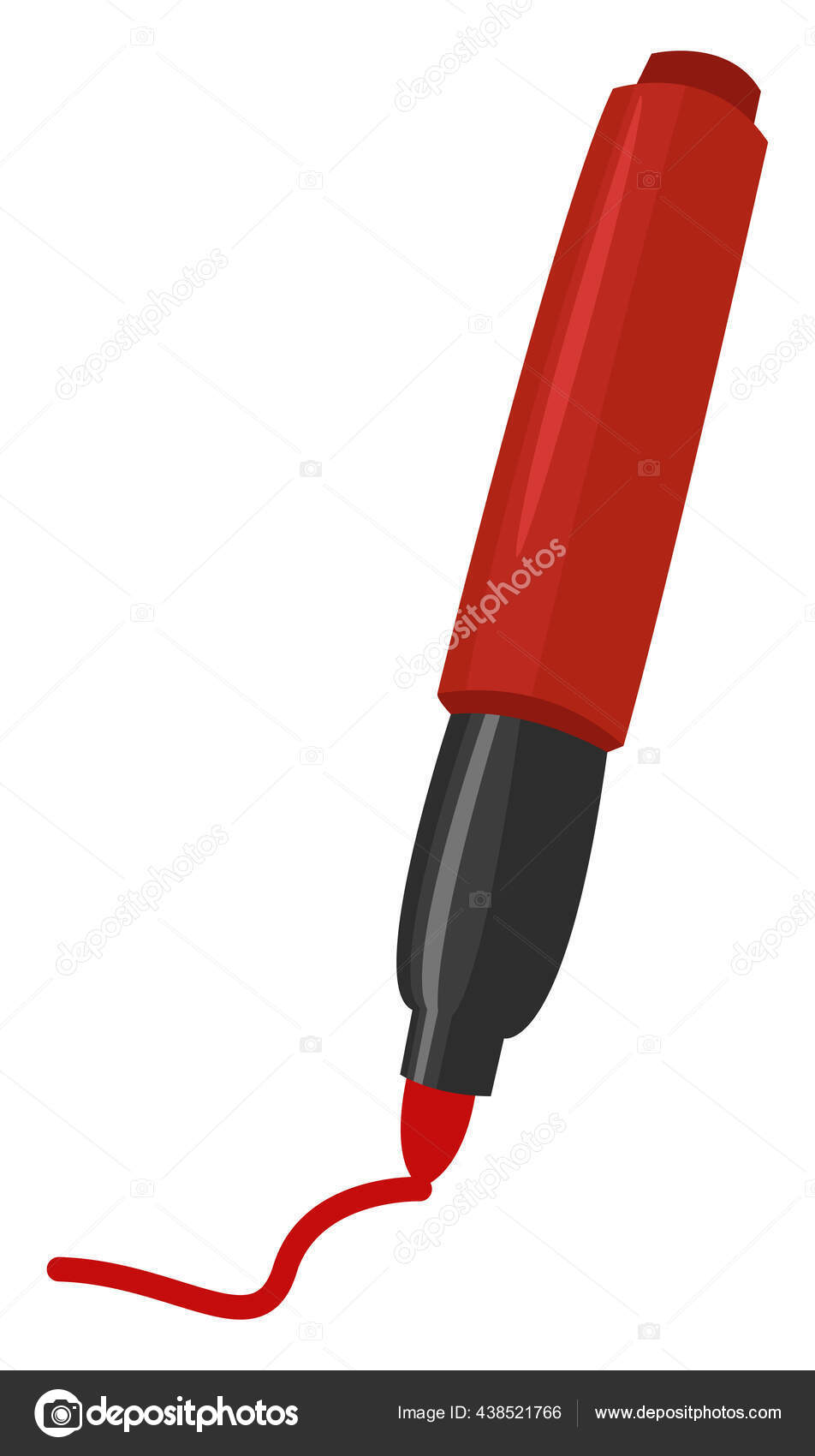 Small Red Pen Marker Illustration Vector White Background Stock Vector