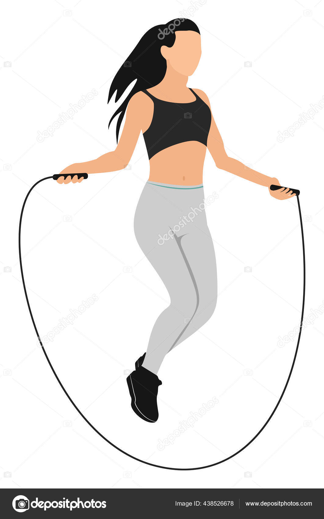 Girl Skipping Rope Illustration Vector White Background Stock Vector by  ©Morphart 438526678