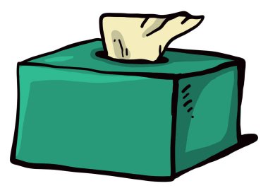 Yeşil peçete kutusu, illüstrasyon, beyaz arkaplan üzerindeki vektör.