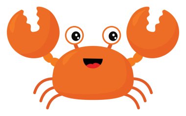 Mutlu kırmızı yengeç, illüstrasyon, beyaz arkaplan üzerinde vektör.