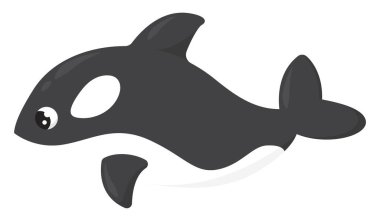 Katil balina, illüstrasyon, beyaz arka planda vektör.