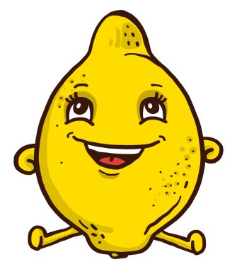 Yağlı sarı limon, illüstrasyon, beyaz arkaplanda vektör..