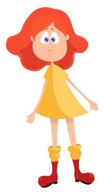 Uzun çoraplı, resimli, beyaz arkaplanlı bir kız..