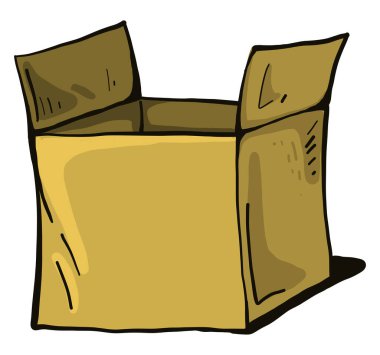 Açık kahverengi kutu, illüstrasyon, beyaz arkaplan üzerindeki vektör.