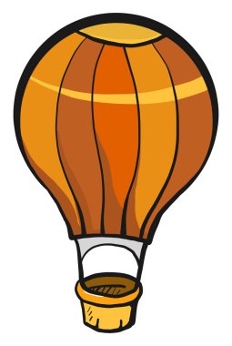 Turuncu hava balonu, illüstrasyon, beyaz arkaplanda vektör.