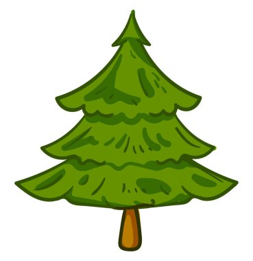 Çam ağacı, illüstrasyon, beyaz arkaplandaki vektör.