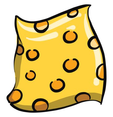 Sarı yastık, illüstrasyon, beyaz arkaplanda vektör.