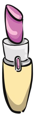 Küçük pembe ruj, illüstrasyon, beyaz arkaplanda vektör..