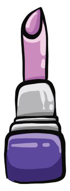 Kızlar için pembe ruj, illüstrasyon, beyaz arkaplanda vektör.