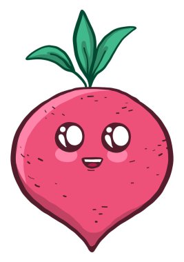 Tatlı bebek turpu, illüstrasyon, beyaz arka planda vektör..