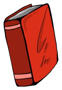 Eski kırmızı kitap, illüstrasyon, beyaz arkaplandaki vektör.