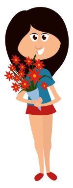 Kırmızı buket, illüstrasyon, beyaz arkaplanda vektör.