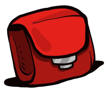 Kırmızı süslü cüzdan, illüstrasyon, beyaz arkaplandaki vektör.