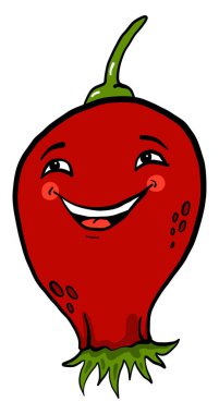 Mutlu Rosehip, illüstrasyon, beyaz arkaplandaki vektör.