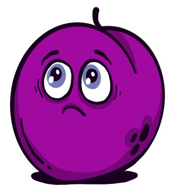 Üzücü erik, illüstrasyon, beyaz arkaplandaki vektör.