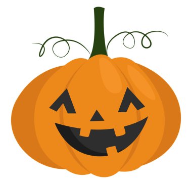 Mutlu balkabağı, illüstrasyon, beyaz arkaplandaki vektör.