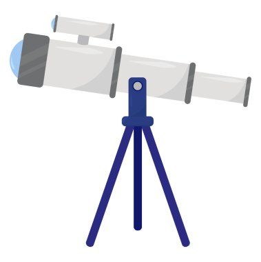 Büyük teleskop, illüstrasyon, beyaz arkaplandaki vektör.