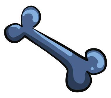 Mavi kemik oyuncağı, illüstrasyon, beyaz arkaplandaki vektör.