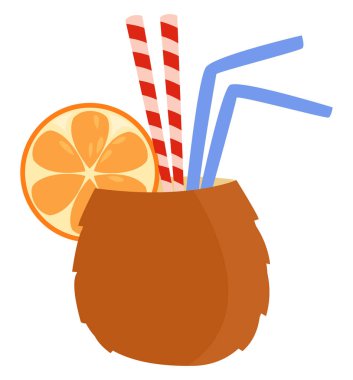 Beyaz arka planda tropikal kuyruk, illüstrasyon, vektör.