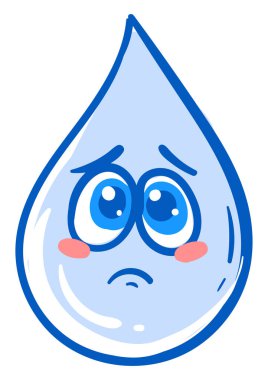 Üzücü küçük su damlası, illüstrasyon, beyaz arkaplandaki vektör.